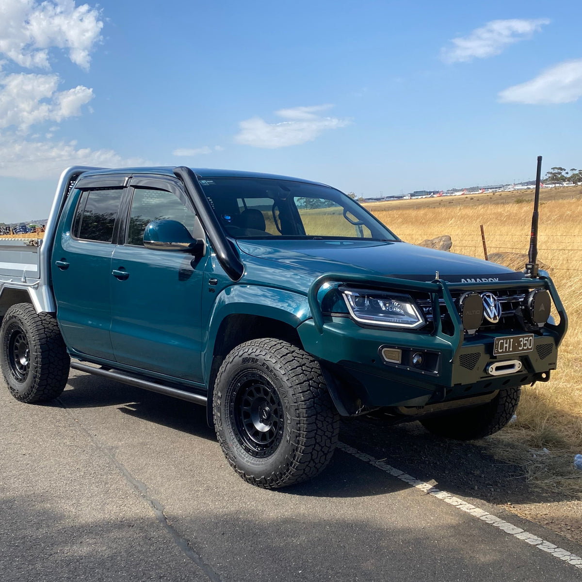 Canna Fabrication short entry stainless snorkel fitted to Volkswagen Amarok MY11-22